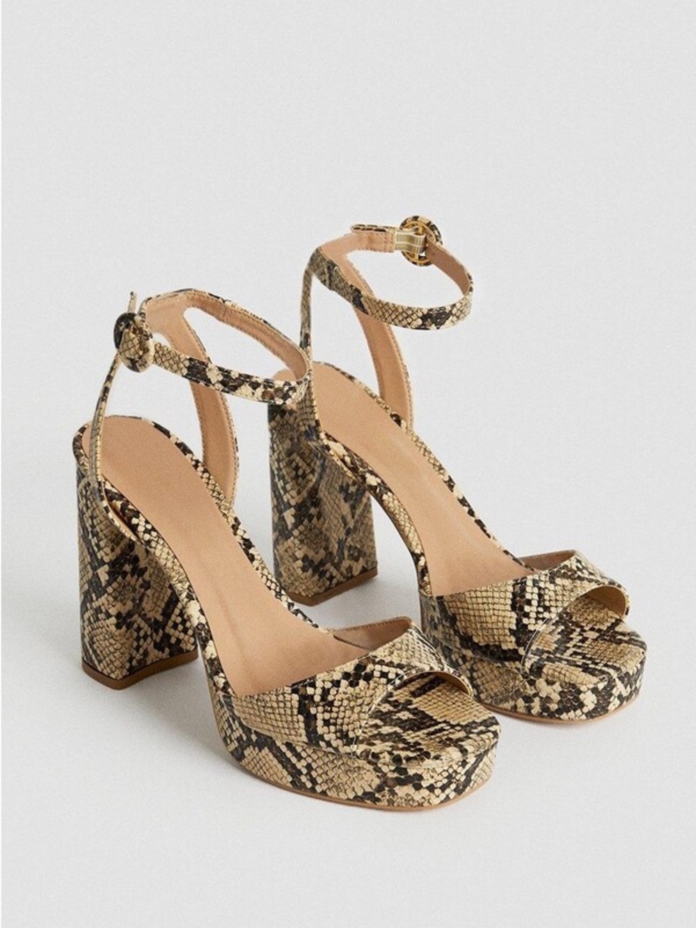Karen Millen 70’s Platform Sandal Snake print Heels size 7